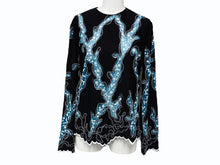 Load image into Gallery viewer, 極美品 LOUIS VUITTON ルイヴィトン 15SS ジップアップ レース ブラウス ブラック ホワイト ターコイズ レーヨン シルク 38 RW151A F7BB15VMX 中古 4b007171