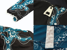 Load image into Gallery viewer, 極美品 LOUIS VUITTON ルイヴィトン 15SS ジップアップ レース ブラウス ブラック ホワイト ターコイズ レーヨン シルク 38 RW151A F7BB15VMX 中古 4b007171