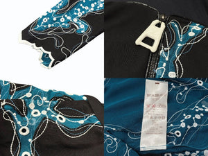 極美品 LOUIS VUITTON ルイヴィトン 15SS ジップアップ レース ブラウス ブラック ホワイト ターコイズ レーヨン シルク 38 RW151A F7BB15VMX 中古 4b007171
