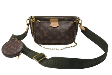 LOUIS VUITTON ルイヴィトン モノグラム ミュルティポシェット アクセソワール カーキ ショルダーバッグ M44813 美品 中古 4b007173