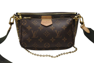LOUIS VUITTON ルイヴィトン モノグラム ミュルティポシェット アクセソワール カーキ ショルダーバッグ M44813 美品 中古 4b007173