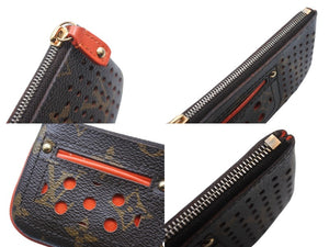 LOUIS VUITTON ルイヴィトン ポシェット クレ コインケース 小銭入れ M95222 モノグラム ペルフォ PVC レザー オレンジ 美品 中古 4b007174