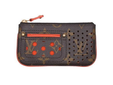 LOUIS VUITTON ルイヴィトン ポシェット クレ コインケース 小銭入れ M95222 モノグラム ペルフォ PVC レザー オレンジ 美品 中古 4b007174