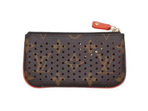 LOUIS VUITTON ルイヴィトン ポシェット クレ コインケース 小銭入れ M95222 モノグラム ペルフォ PVC レザー オレンジ 美品 中古 4b007174