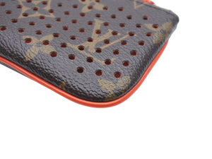 LOUIS VUITTON ルイヴィトン ポシェット クレ コインケース 小銭入れ M95222 モノグラム ペルフォ PVC レザー オレンジ 美品 中古 4b007174