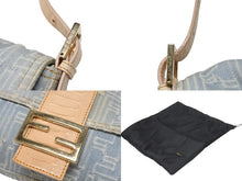 Load image into Gallery viewer, FENDI フェンディ ハンドバッグ ワンショルダーバッグ マンマバケット デニムキャンバス ズッカ ゴールド金具 美品 中古 4b007175
