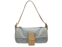 Load image into Gallery viewer, FENDI フェンディ ハンドバッグ ワンショルダーバッグ マンマバケット デニムキャンバス ズッカ ゴールド金具 美品 中古 4b007175