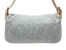 Load image into Gallery viewer, FENDI フェンディ ハンドバッグ ワンショルダーバッグ マンマバケット デニムキャンバス ズッカ ゴールド金具 美品 中古 4b007175