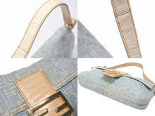Load image into Gallery viewer, FENDI フェンディ ハンドバッグ ワンショルダーバッグ マンマバケット デニムキャンバス ズッカ ゴールド金具 美品 中古 4b007175
