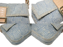 Load image into Gallery viewer, FENDI フェンディ ハンドバッグ ワンショルダーバッグ マンマバケット デニムキャンバス ズッカ ゴールド金具 美品 中古 4b007175