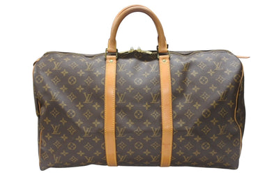 LOUIS VUITTON ルイヴィトン キーポル50 ボストンバッグ M41426 モノグラムキャンバス ブラウン ゴールド金具 美品 中古 4b007176