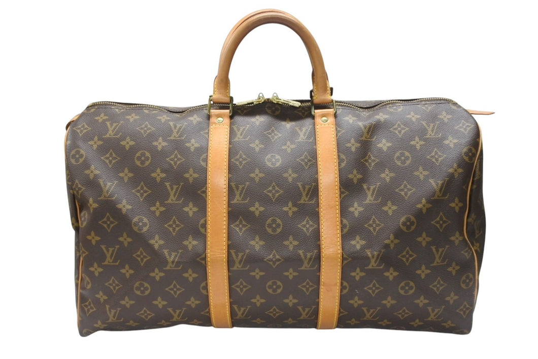 LOUIS VUITTON ルイヴィトン キーポル50 ボストンバッグ M41426 モノグラムキャンバス ブラウン ゴールド金具 美品 中古 4b007176