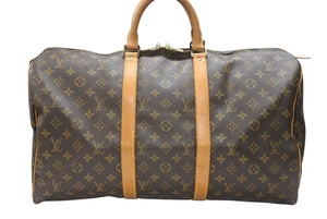 LOUIS VUITTON ルイヴィトン キーポル50 ボストンバッグ M41426 モノグラムキャンバス ブラウン ゴールド金具 美品 中古 4b007176