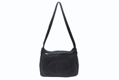 CHANEL シャネル ココマーク ムートン ワンショルダーバッグ 7番台 ブラック ゴールド金具 美品 中古 4b007177