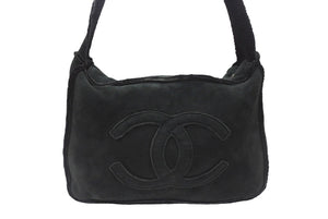 CHANEL シャネル ココマーク ムートン ワンショルダーバッグ 7番台 ブラック ゴールド金具 美品 中古 4b007177