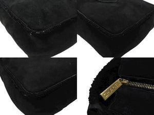 CHANEL シャネル ココマーク ムートン ワンショルダーバッグ 7番台 ブラック ゴールド金具 美品 中古 4b007177
