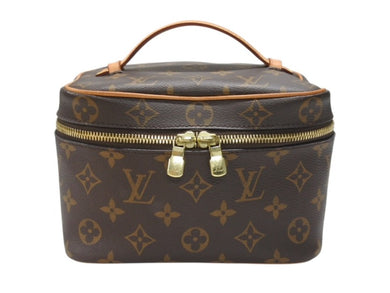 LOUIS VUITTON ルイヴィトン モノグラム ニース ミニ バニティバッグ ハンドバッグ M44495 ブラウン ゴールド金具 美品 中古 4b007178
