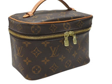 Load image into Gallery viewer, LOUIS VUITTON ルイヴィトン モノグラム ニース ミニ バニティバッグ ハンドバッグ M44495 ブラウン ゴールド金具 美品 中古 4b007178