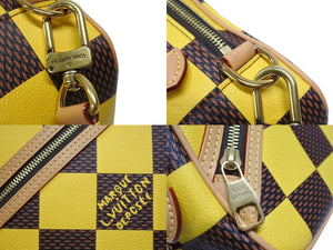 極美品 LOUIS VUITTON ルイヴィトン ダミエ ポップ チェス メッセンジャー ショルダーバッグ N40562 イエロー ブラウン ハンドバッグ ファレル 2023年 中古 4b007181