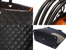 Load image into Gallery viewer, CHANEL シャネル カンボンライン ラージトートバッグ 9番台 A25169 ココマーク ラムスキン ブラウン ベージュ シルバー金具 美品 中古 4b007184
