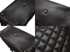 CHANEL シャネル カンボンライン ラージトートバッグ 9番台 A25169 ココマーク ラムスキン ブラウン ベージュ シルバー金具 美品 中古 4b007184