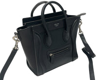 Load image into Gallery viewer, 極美品 CELINE セリーヌ Luggage ラゲージ マイクロショッパー 2WAY ハンドバッグ ショルダーバッグ レザー ブラック 189793DRU 中古 4b007185