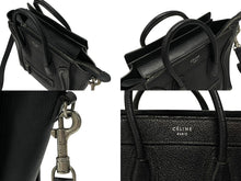 Load image into Gallery viewer, 極美品 CELINE セリーヌ Luggage ラゲージ マイクロショッパー 2WAY ハンドバッグ ショルダーバッグ レザー ブラック 189793DRU 中古 4b007185