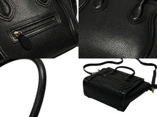 Load image into Gallery viewer, 極美品 CELINE セリーヌ Luggage ラゲージ マイクロショッパー 2WAY ハンドバッグ ショルダーバッグ レザー ブラック 189793DRU 中古 4b007185