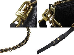 極美品 LOUIS VUITTON ルイヴィトン モノグラム アンプラント ミュルティ ポシェット アクセソワール ブラック M80399 現行 ゴールド金具 中古 4b007186