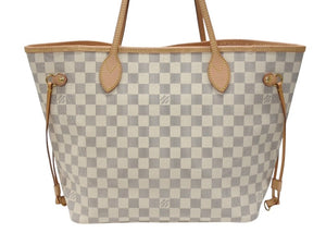 極美品 LOUIS VUITTON 新型 ルイヴィトン ネヴァーフルMM ローズバレリーヌ ハンドバッグ N40603 ダミエアズールキャンバス ホワイト 中古 4b007187