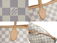 Load image into Gallery viewer, 極美品 LOUIS VUITTON 新型 ルイヴィトン ネヴァーフルMM ローズバレリーヌ ハンドバッグ N40603 ダミエアズールキャンバス ホワイト 中古 4b007187