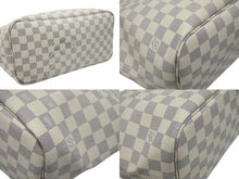 Load image into Gallery viewer, 極美品 LOUIS VUITTON 新型 ルイヴィトン ネヴァーフルMM ローズバレリーヌ ハンドバッグ N40603 ダミエアズールキャンバス ホワイト 中古 4b007187