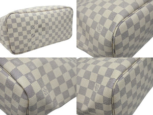 極美品 LOUIS VUITTON 新型 ルイヴィトン ネヴァーフルMM ローズバレリーヌ ハンドバッグ N40603 ダミエアズールキャンバス ホワイト 中古 4b007187