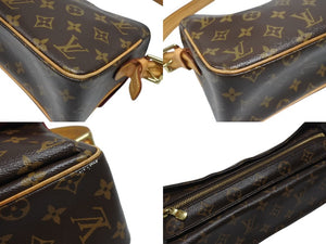 LOUIS VUITTON ルイヴィトン ヴィバ シテMM ワンショルダーバッグ M51164 モノグラム ブラウン レザー PVC 美品 中古 4b007188