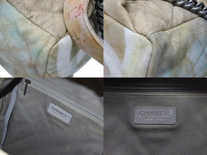 極美品 激レア シャネル CHANEL A92352 2014年コレクション グラフィティ ペイント リュック ベージュ アクト2 中古 4b007189
