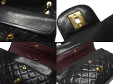 Load image into Gallery viewer, CHANEL シャネル マトラッセ25 Wフラップ Wチェーンショルダーバッグ 5番台 A1112 ラムスキン ブラック シルバー金具 美品 中古 4b007192