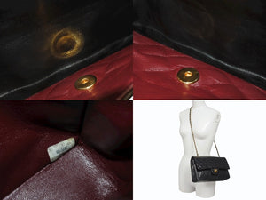 CHANEL シャネル マトラッセ25 Wフラップ Wチェーンショルダーバッグ 5番台 A1112 ラムスキン ブラック シルバー金具 美品 中古 4b007192