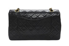 Load image into Gallery viewer, CHANEL シャネル マトラッセ25 Wフラップ Wチェーンショルダーバッグ 5番台 A1112 ラムスキン ブラック シルバー金具 美品 中古 4b007192