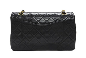 CHANEL シャネル マトラッセ25 Wフラップ Wチェーンショルダーバッグ 5番台 A1112 ラムスキン ブラック シルバー金具 美品 中古 4b007192