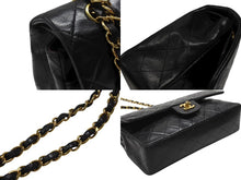 Load image into Gallery viewer, CHANEL シャネル マトラッセ25 Wフラップ Wチェーンショルダーバッグ 5番台 A1112 ラムスキン ブラック シルバー金具 美品 中古 4b007192
