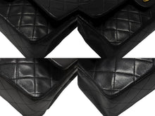 Load image into Gallery viewer, CHANEL シャネル マトラッセ25 Wフラップ Wチェーンショルダーバッグ 5番台 A1112 ラムスキン ブラック シルバー金具 美品 中古 4b007192