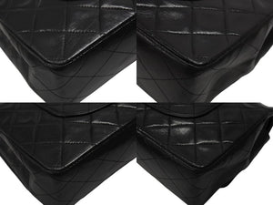 CHANEL シャネル マトラッセ25 Wフラップ Wチェーンショルダーバッグ 5番台 A1112 ラムスキン ブラック シルバー金具 美品 中古 4b007192