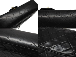 CHANEL シャネル マトラッセ25 Wフラップ Wチェーンショルダーバッグ 5番台 A1112 ラムスキン ブラック シルバー金具 美品 中古 4b007192