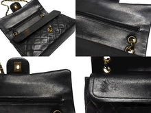 Load image into Gallery viewer, CHANEL シャネル マトラッセ25 Wフラップ Wチェーンショルダーバッグ 5番台 A1112 ラムスキン ブラック シルバー金具 美品 中古 4b007192