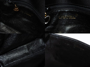 極美品 CHANEL シャネル シェブロン Vステッチ 2way クラッチ ミニ ショルダーバッグ サテン ブラック 中古 4b007194