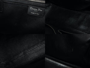 極美品 CHRISTIAN DIOR クリスチャンディオール ハンドバッグ 12-BO-0037 イタリア製 レザー ブラック シルバー金具 中古 4b007197