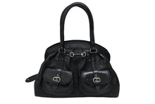 Load image into Gallery viewer, 極美品 CHRISTIAN DIOR クリスチャンディオール ハンドバッグ 12-BO-0037 イタリア製 レザー ブラック シルバー金具 中古 4b007197