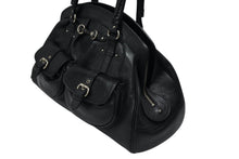 Load image into Gallery viewer, 極美品 CHRISTIAN DIOR クリスチャンディオール ハンドバッグ 12-BO-0037 イタリア製 レザー ブラック シルバー金具 中古 4b007197
