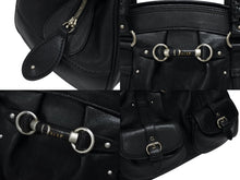 Load image into Gallery viewer, 極美品 CHRISTIAN DIOR クリスチャンディオール ハンドバッグ 12-BO-0037 イタリア製 レザー ブラック シルバー金具 中古 4b007197
