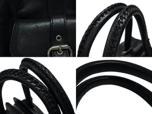 極美品 CHRISTIAN DIOR クリスチャンディオール ハンドバッグ 12-BO-0037 イタリア製 レザー ブラック シルバー金具 中古 4b007197